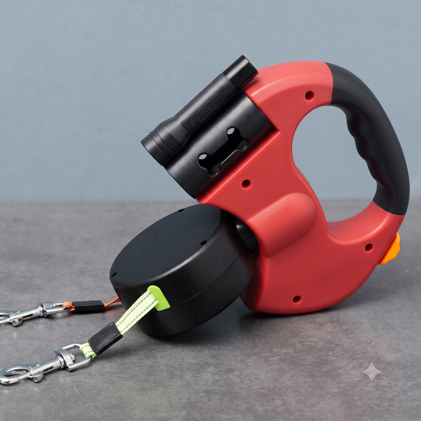 ThePetzStore™ 3-in-1 Dual Retractable Leash – Night Light & Bag Holder