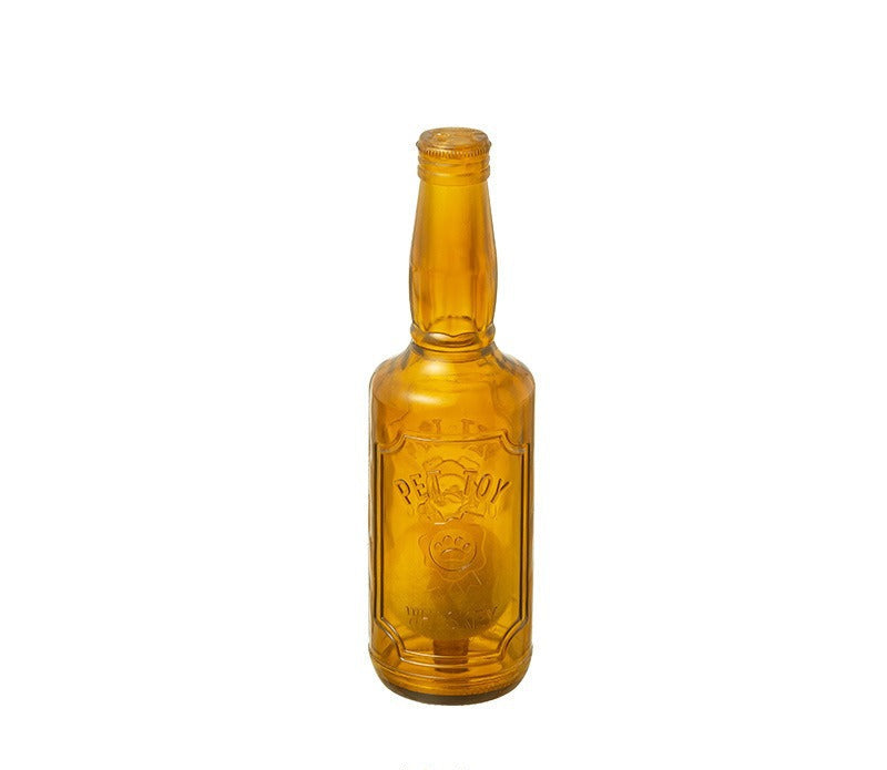 ThePetzStore⢠2-in-1 Squeaky Beer Bottle & Tennis Ball Dog Toy