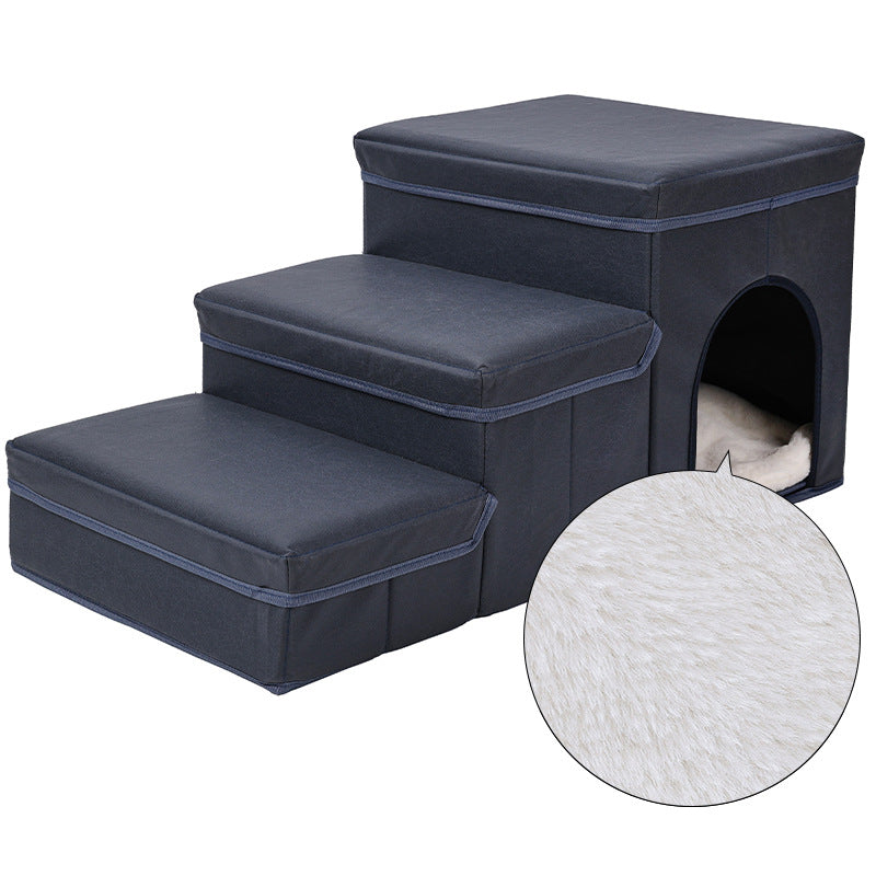 ThePetzStore™ 3-in-1 Foldable Pet Stairs & Cozy Condo Bed