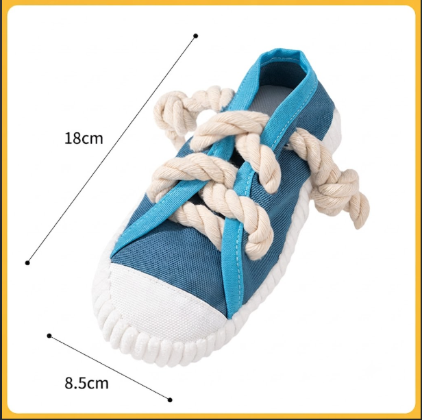 ThePetzStore™ Interactive Sneaker Canvas & Rope Dog Chew Toy