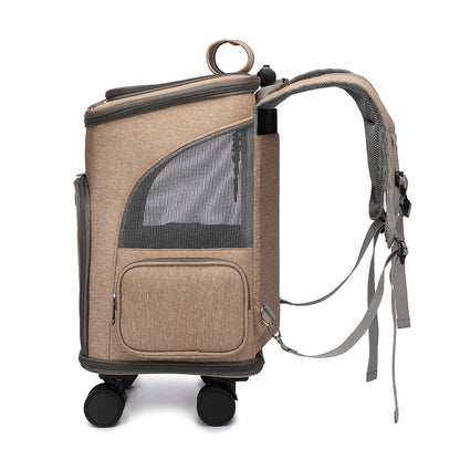 PetzVoyage 2-in-1 Rolling Pet Carrier & Travel Backpack