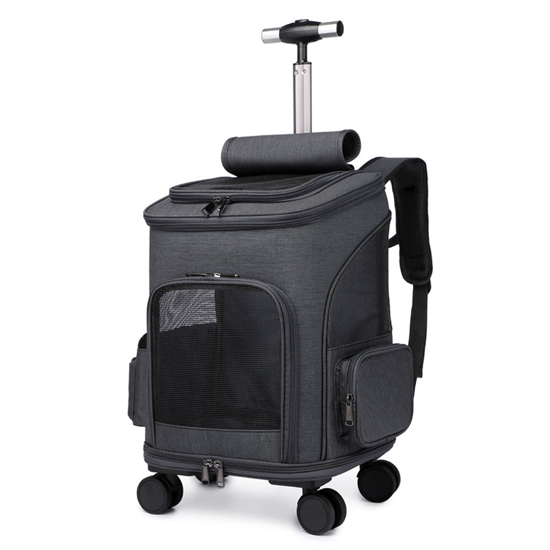 PetzVoyage 2-in-1 Rolling Pet Carrier & Travel Backpack