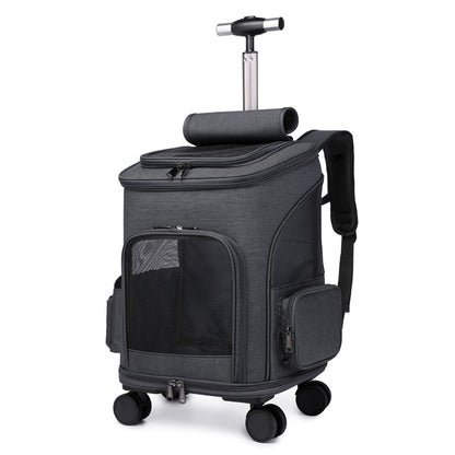 PetzVoyage 2-in-1 Rolling Pet Carrier & Travel Backpack