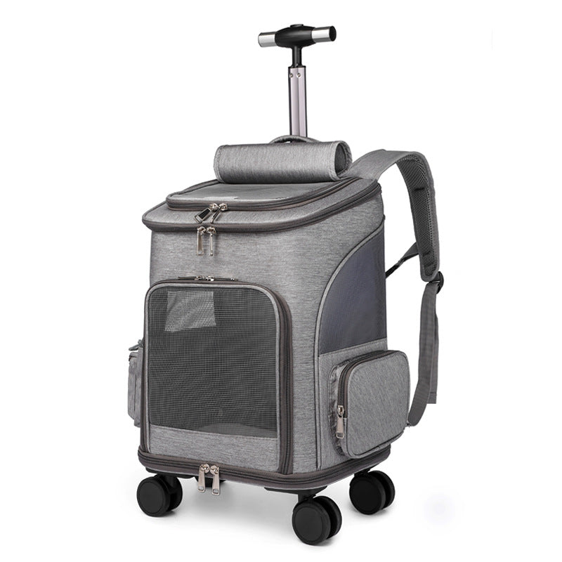 PetzVoyage 2-in-1 Rolling Pet Carrier & Travel Backpack