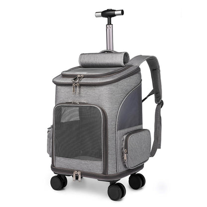PetzVoyage 2-in-1 Rolling Pet Carrier & Travel Backpack