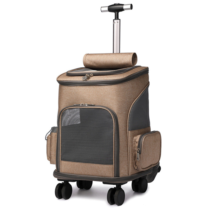 PetzVoyage 2-in-1 Rolling Pet Carrier & Travel Backpack