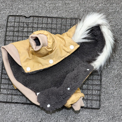 Cargo Winter Dog Jacket with Fur Hood