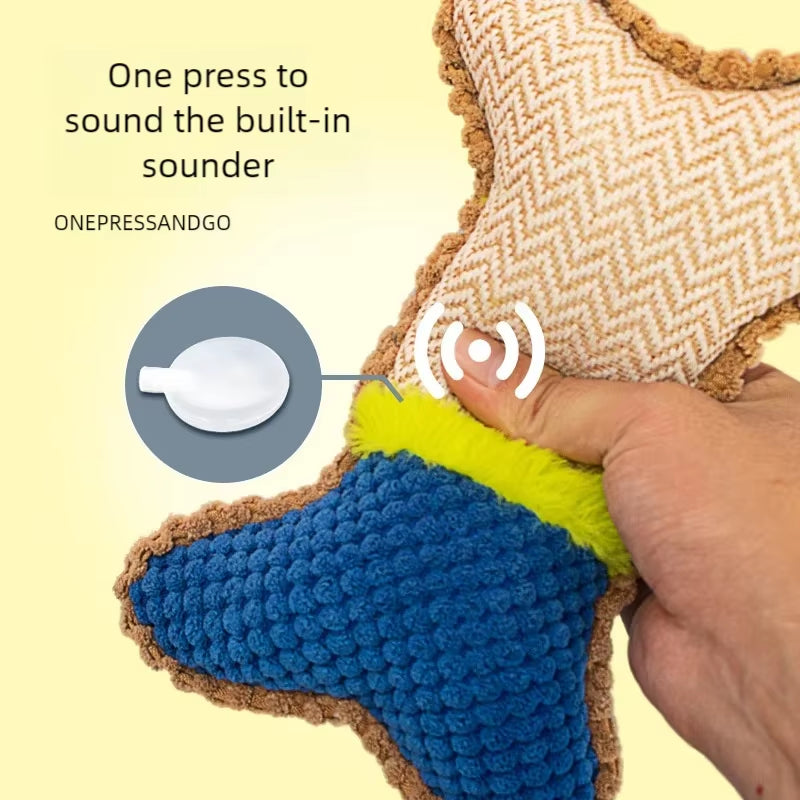 CloudSoft™ Squeaky Plush Bone – Gentle Dental Chew Toy