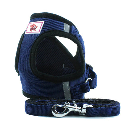Soft Corduroy Breathable Harness & Leash Set