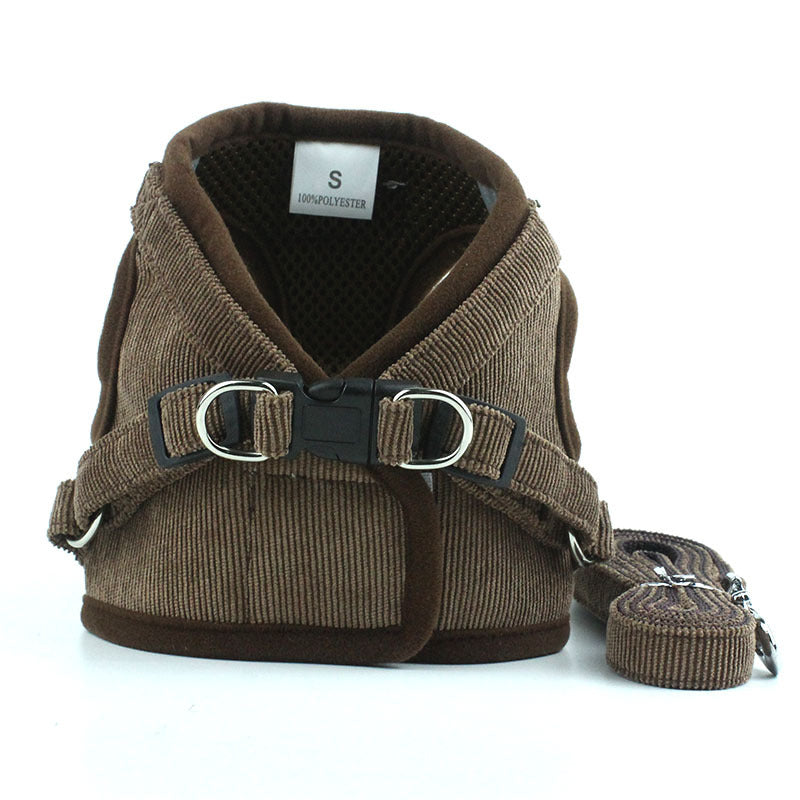 Soft Corduroy Breathable Harness & Leash Set