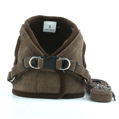 Soft Corduroy Breathable Harness & Leash Set
