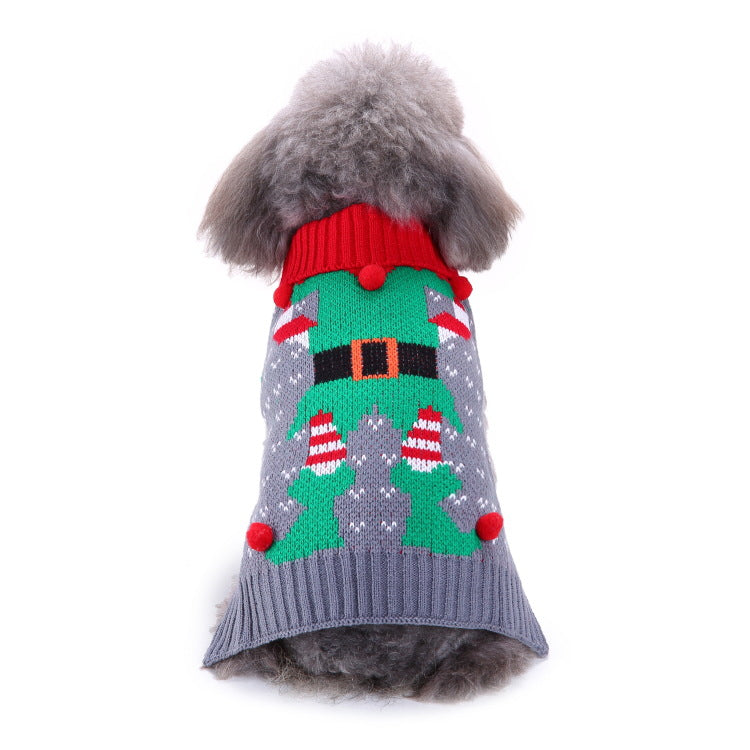 Cozy Festive Holiday Turtleneck Knit Dog Sweater
