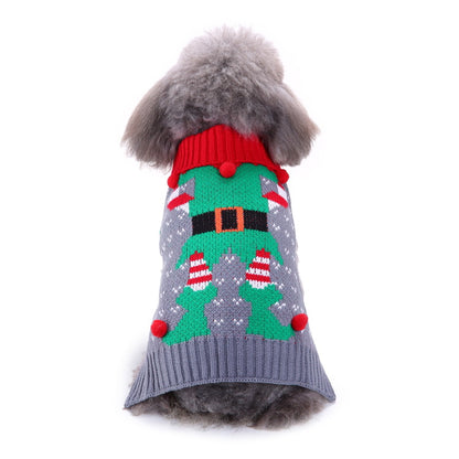 Cozy Festive Holiday Turtleneck Knit Dog Sweater