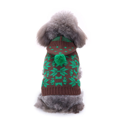 Cozy Festive Holiday Turtleneck Knit Dog Sweater