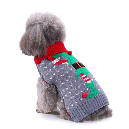 Cozy Festive Holiday Turtleneck Knit Dog Sweater