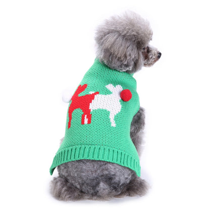 Cozy Festive Holiday Turtleneck Knit Dog Sweater