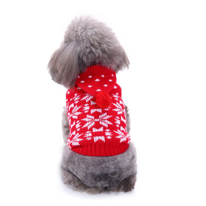 Cozy Festive Holiday Turtleneck Knit Dog Sweater