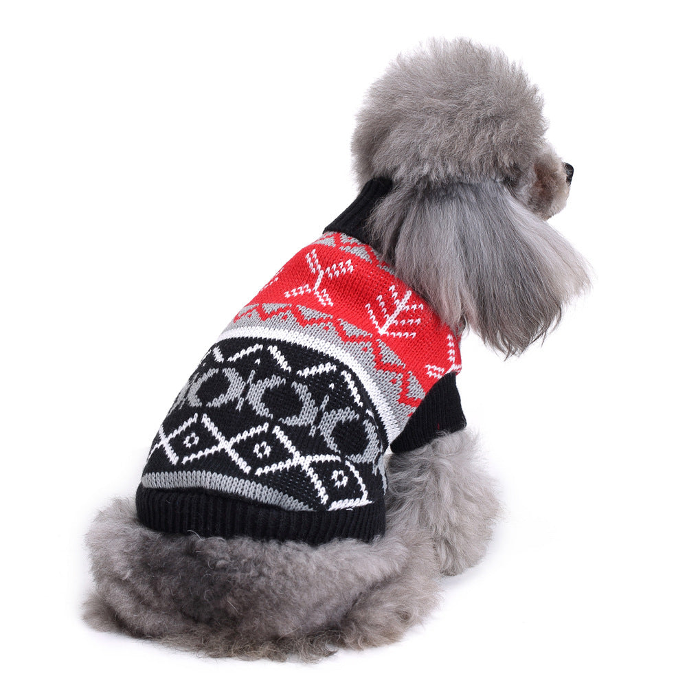 Cozy Festive Holiday Turtleneck Knit Dog Sweater
