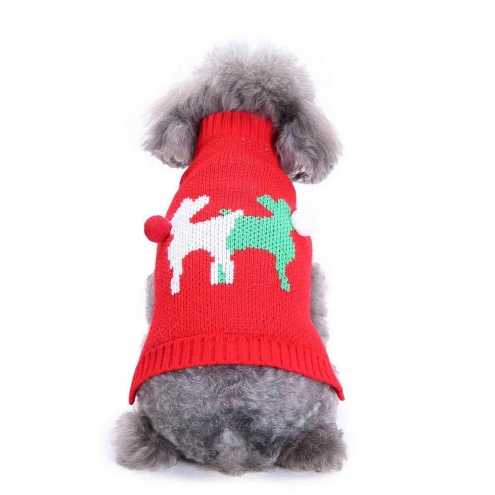 Cozy Festive Holiday Turtleneck Knit Dog Sweater