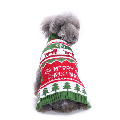 Cozy Festive Holiday Turtleneck Knit Dog Sweater