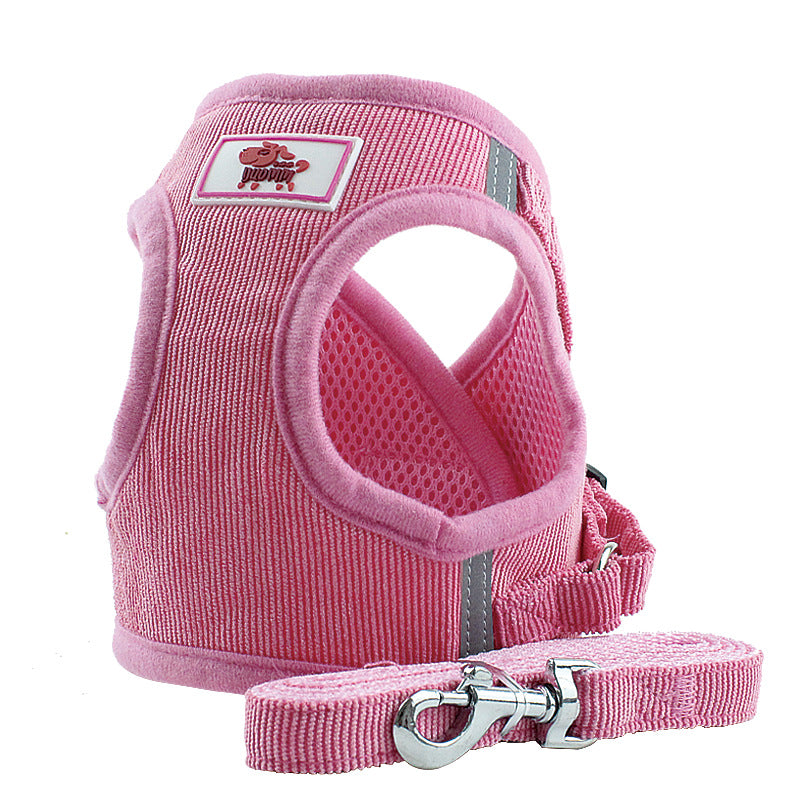 Soft Corduroy Breathable Harness & Leash Set