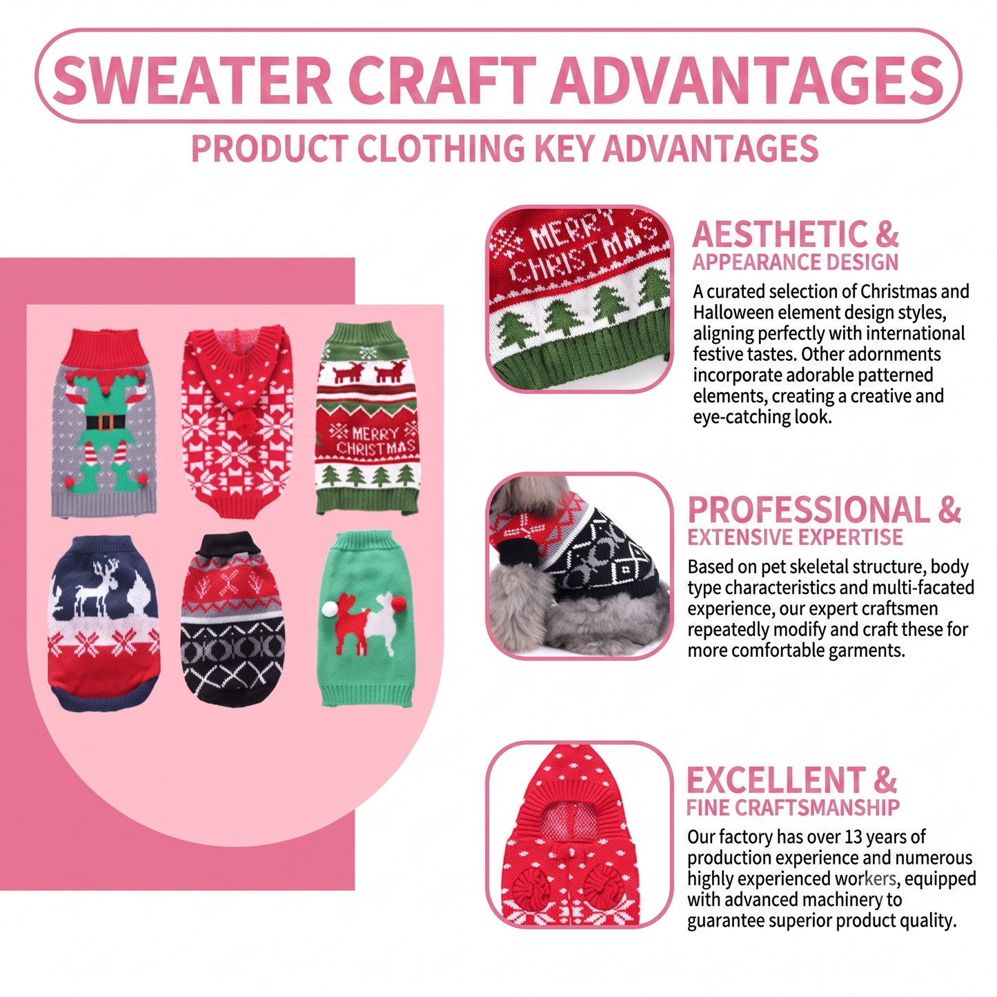 Cozy Festive Holiday Turtleneck Knit Dog Sweater