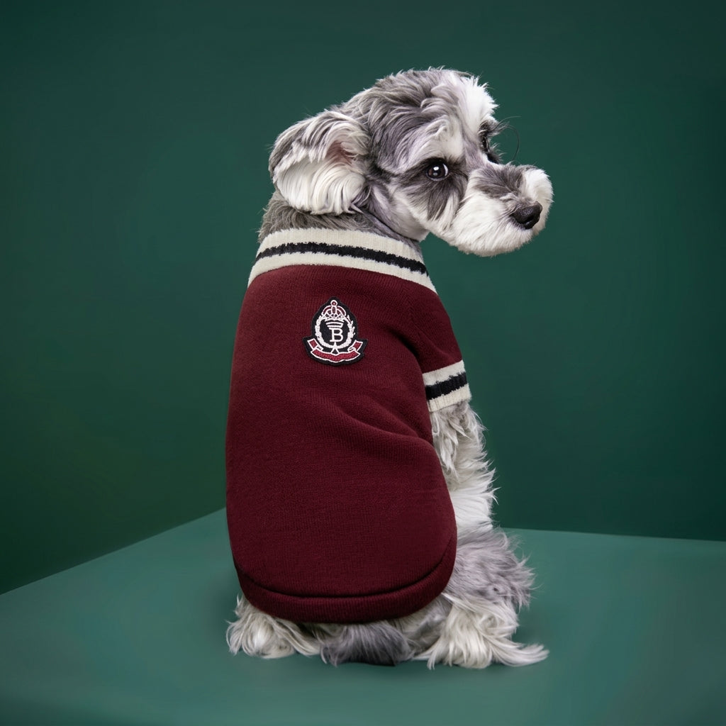 Royal Crest Knitted Dog Sweater