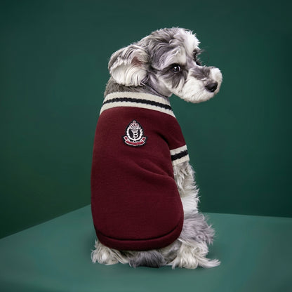 Royal Crest Knitted Dog Sweater