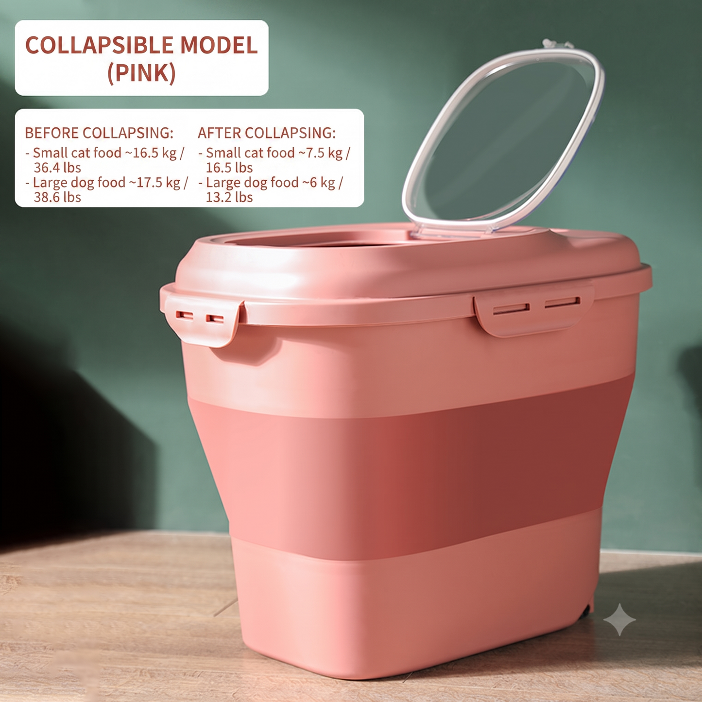 FreshFold Collapsible Airtight Pet Food Storage Container