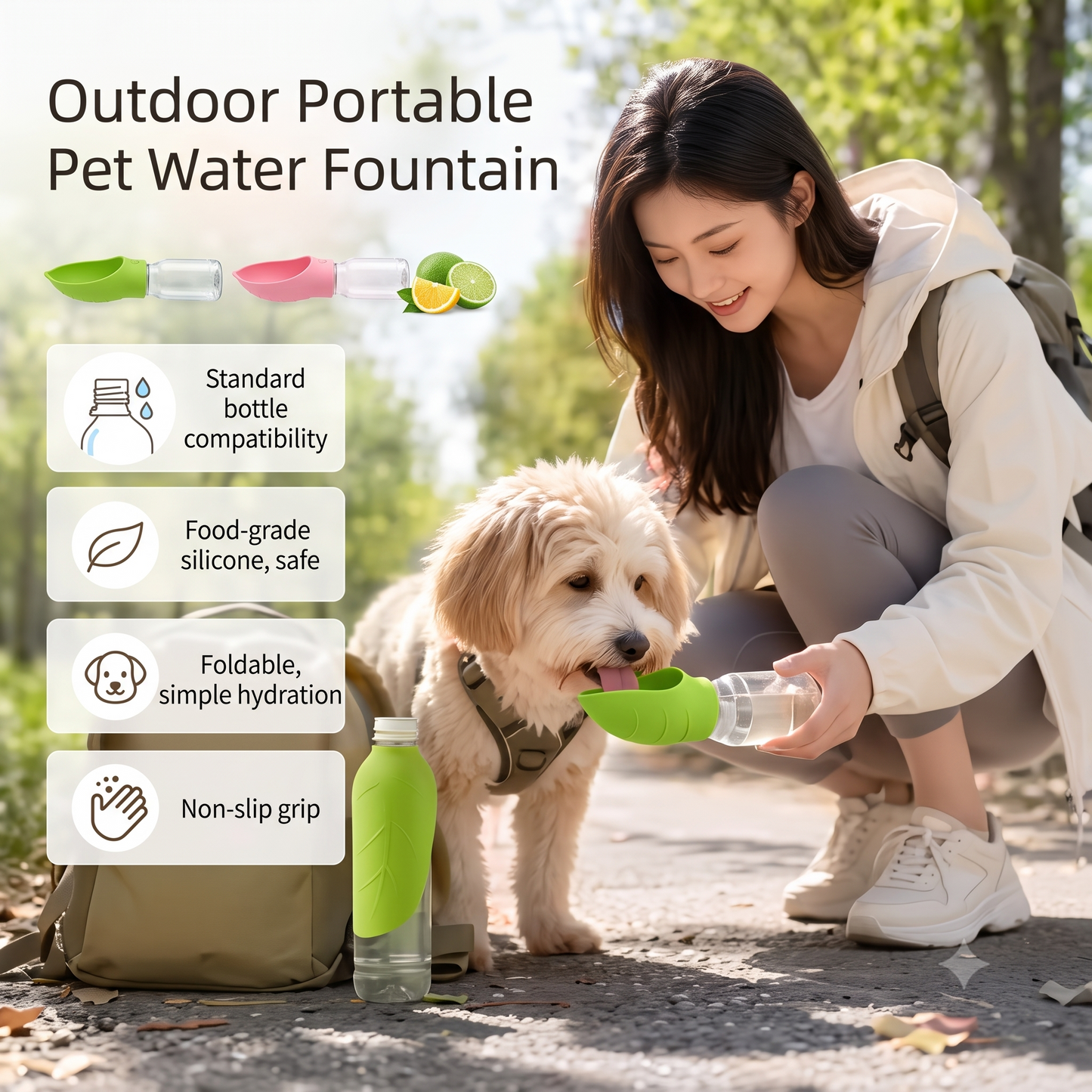 ThePetzStore™ Portable Leaf Silicone Dog Water Bottle