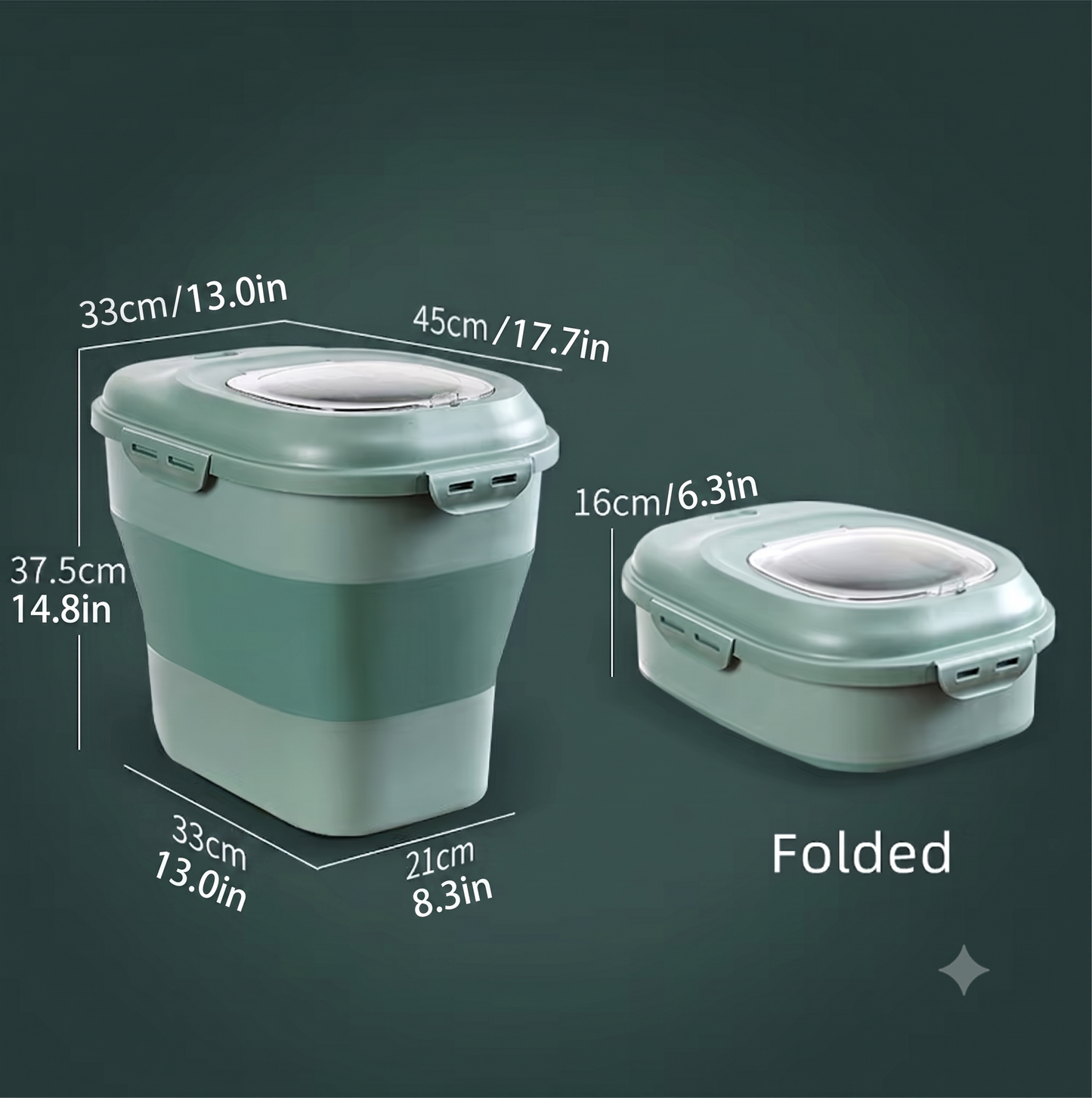 FreshFold Collapsible Airtight Pet Food Storage Container