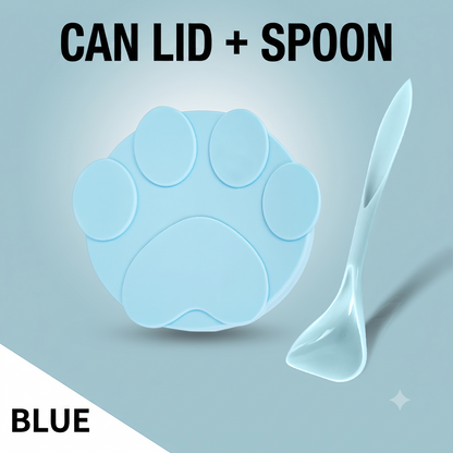 PawPrint Silicone Pet Can Cover & Spoon Set