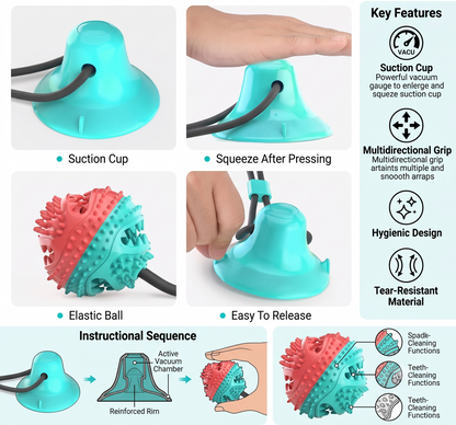 Interactive Suction Cup Tug & Treat Dog Toy
