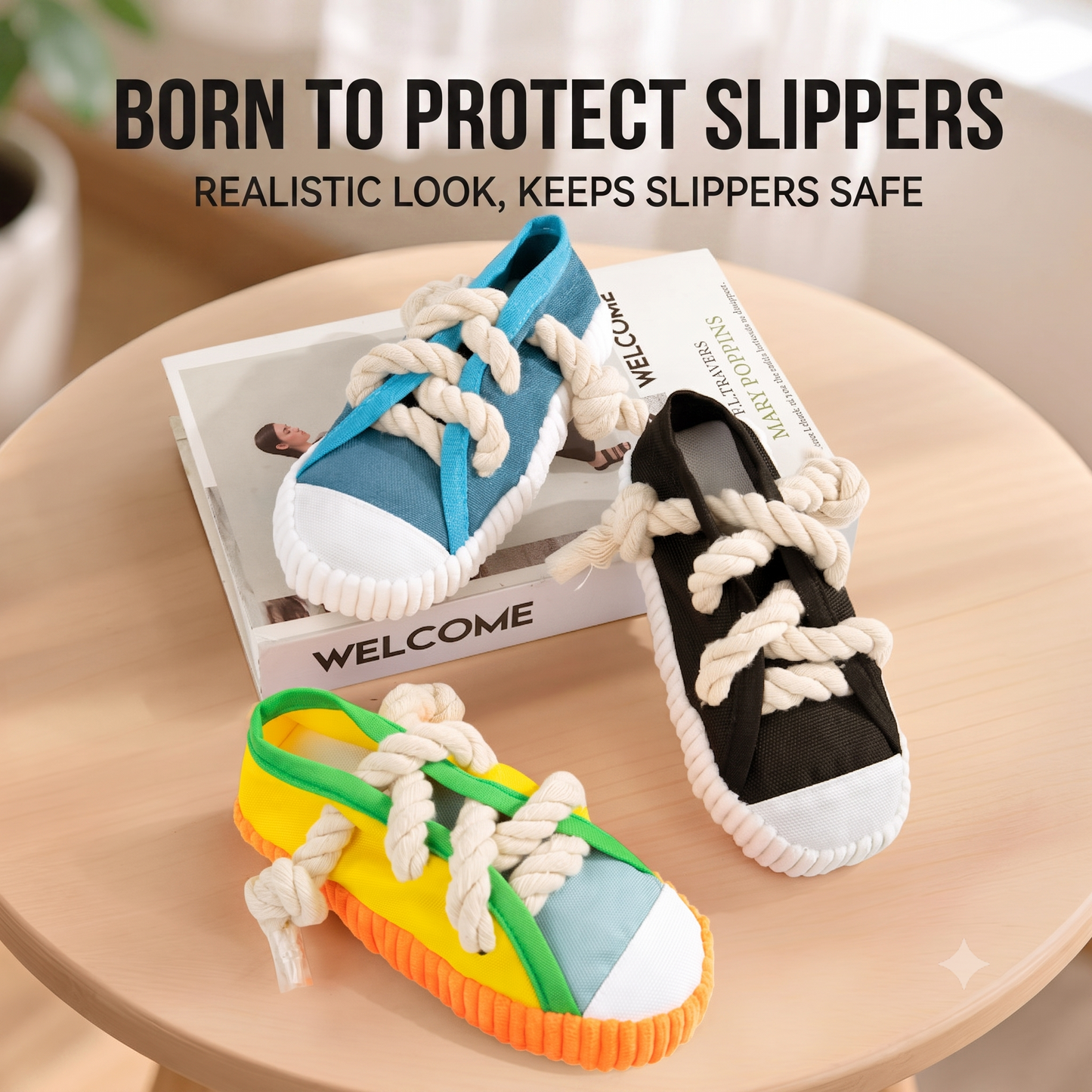 ThePetzStore™ Interactive Sneaker Canvas & Rope Dog Chew Toy