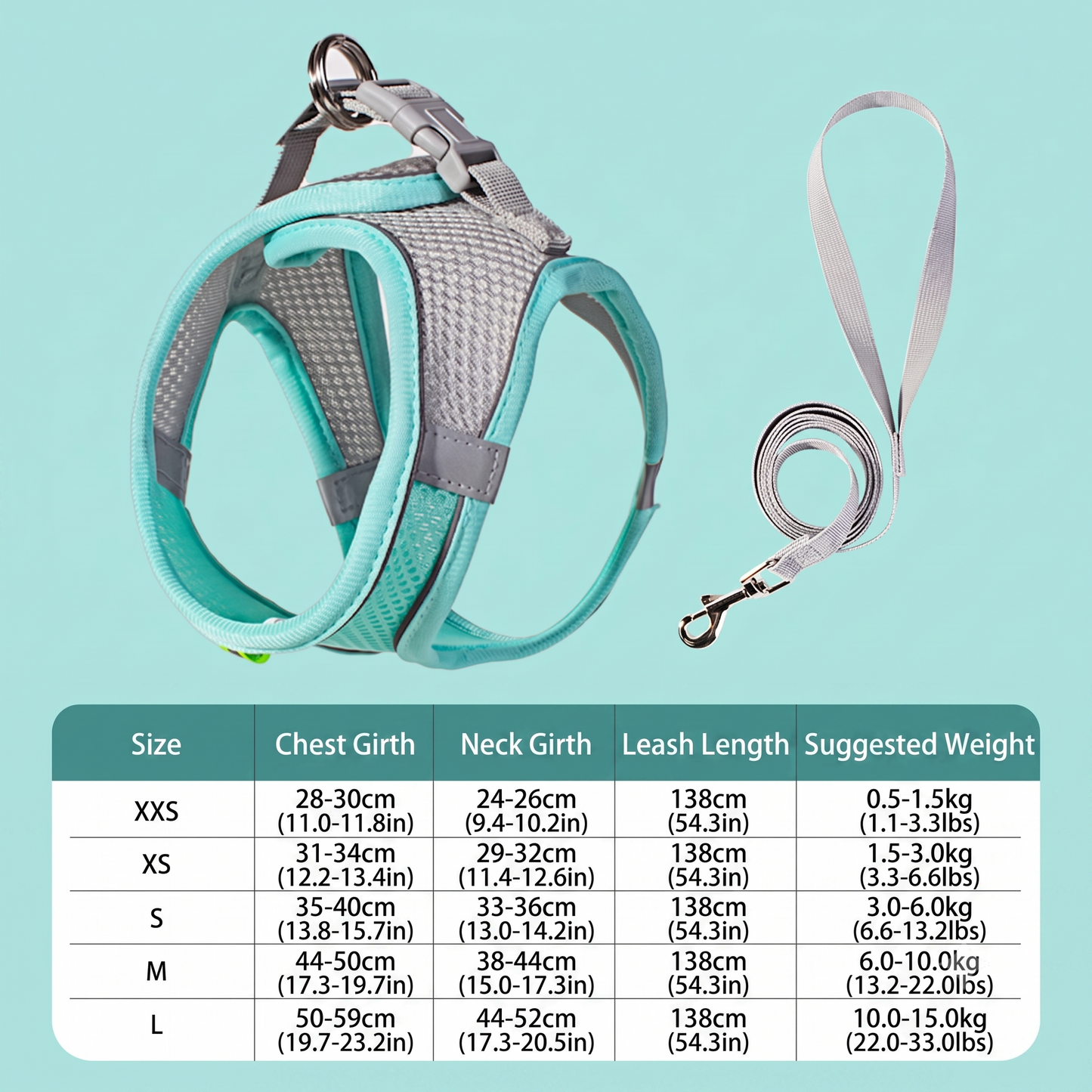 ThePetzStore™ Breathable Soft Mesh Harness & Leash Set