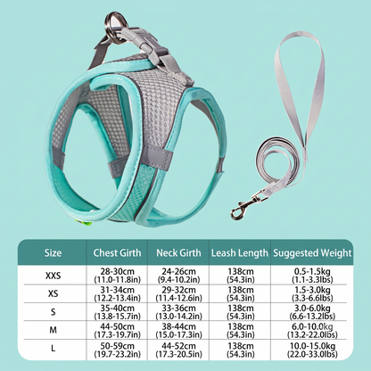 ThePetzStore™ Breathable Soft Mesh Harness & Leash Set