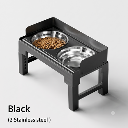 ThePetzStore™ Adjustable Elevated Stand with 2 Bowls