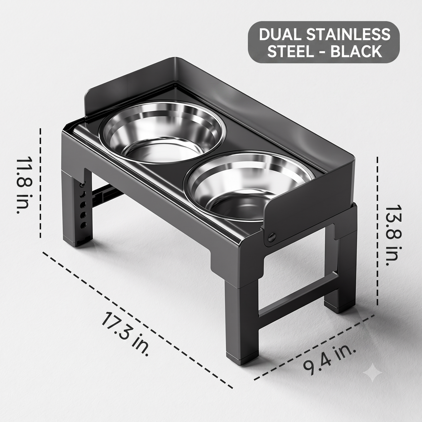 ThePetzStore™ Adjustable Elevated Stand with 2 Bowls