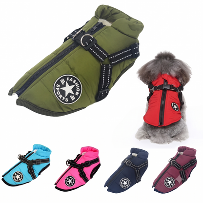 Waterproof Winter Dog Vest with Built-In Harness