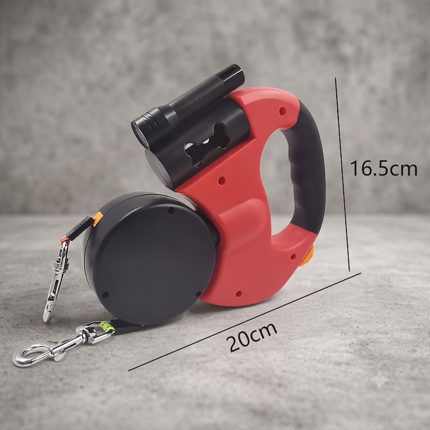 ThePetzStore™ 3-in-1 Dual Retractable Leash – Night Light & Bag Holder