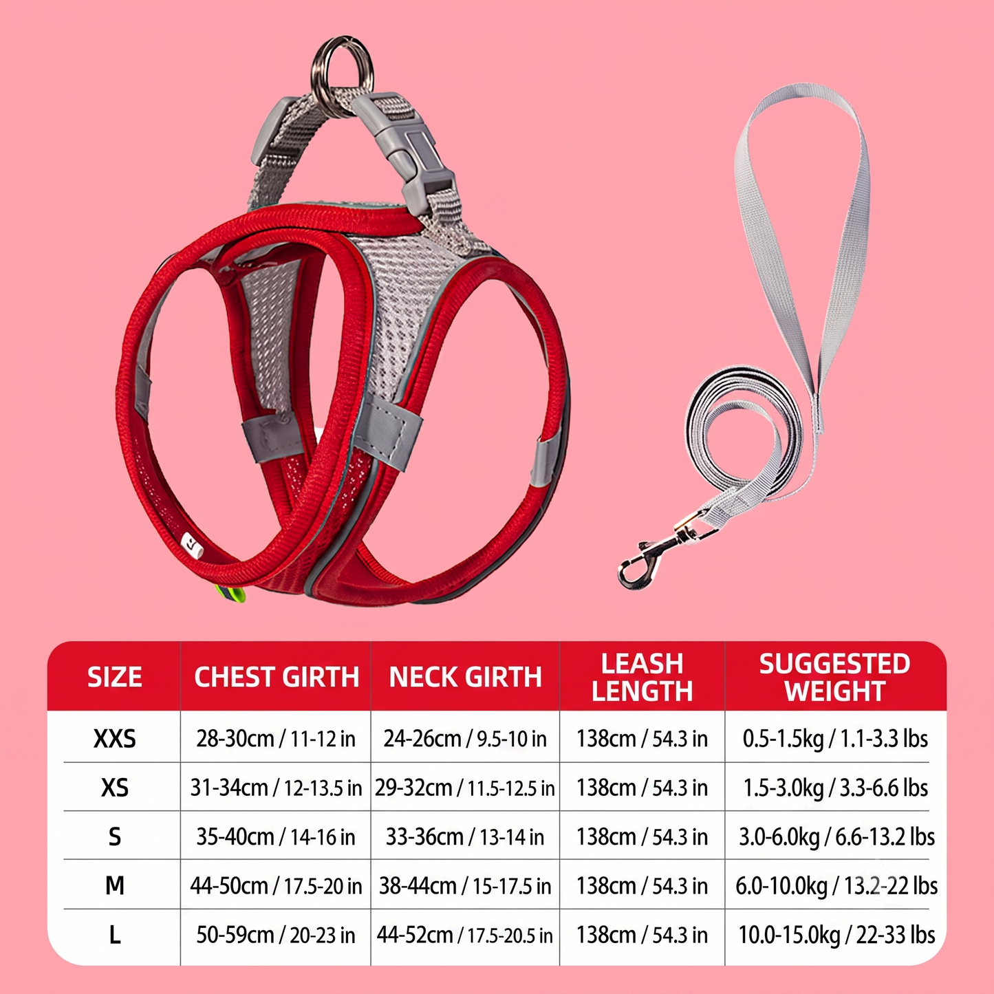 ThePetzStore™ Breathable Soft Mesh Harness & Leash Set