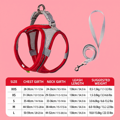 ThePetzStore™ Breathable Soft Mesh Harness & Leash Set