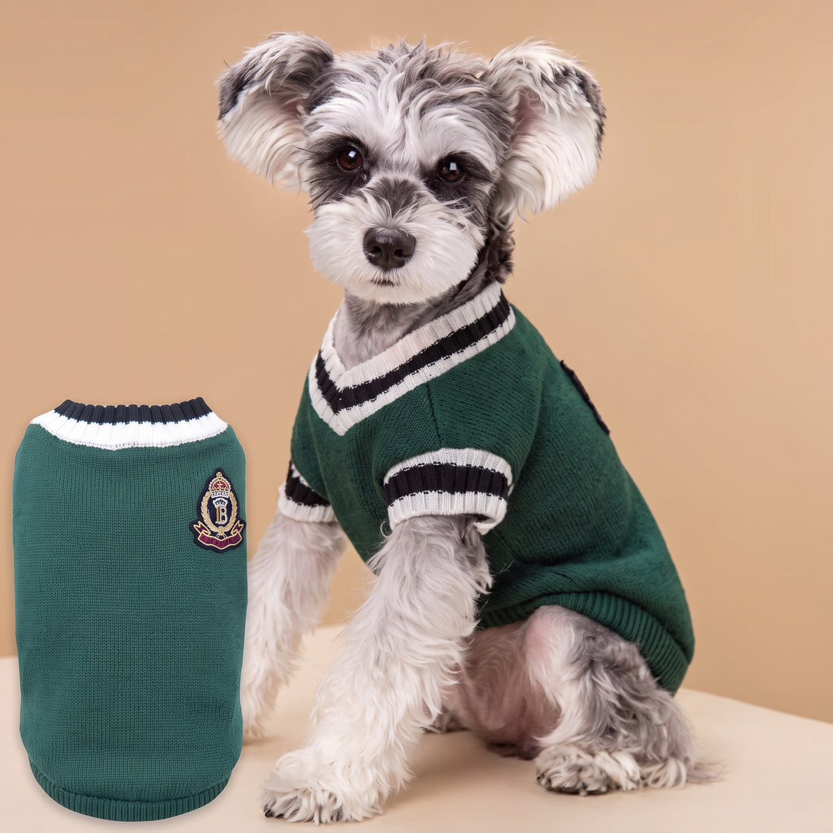 Royal Crest Knitted Dog Sweater