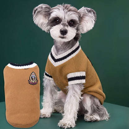 Royal Crest Knitted Dog Sweater