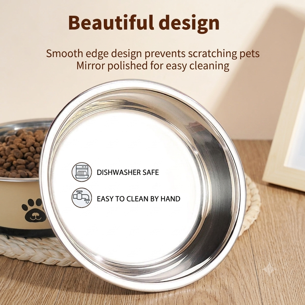 ThePetzStore™ Anti-Slip Stainless Steel Paw Dog Bowl
