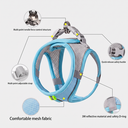 ThePetzStore™ Breathable Soft Mesh Harness & Leash Set