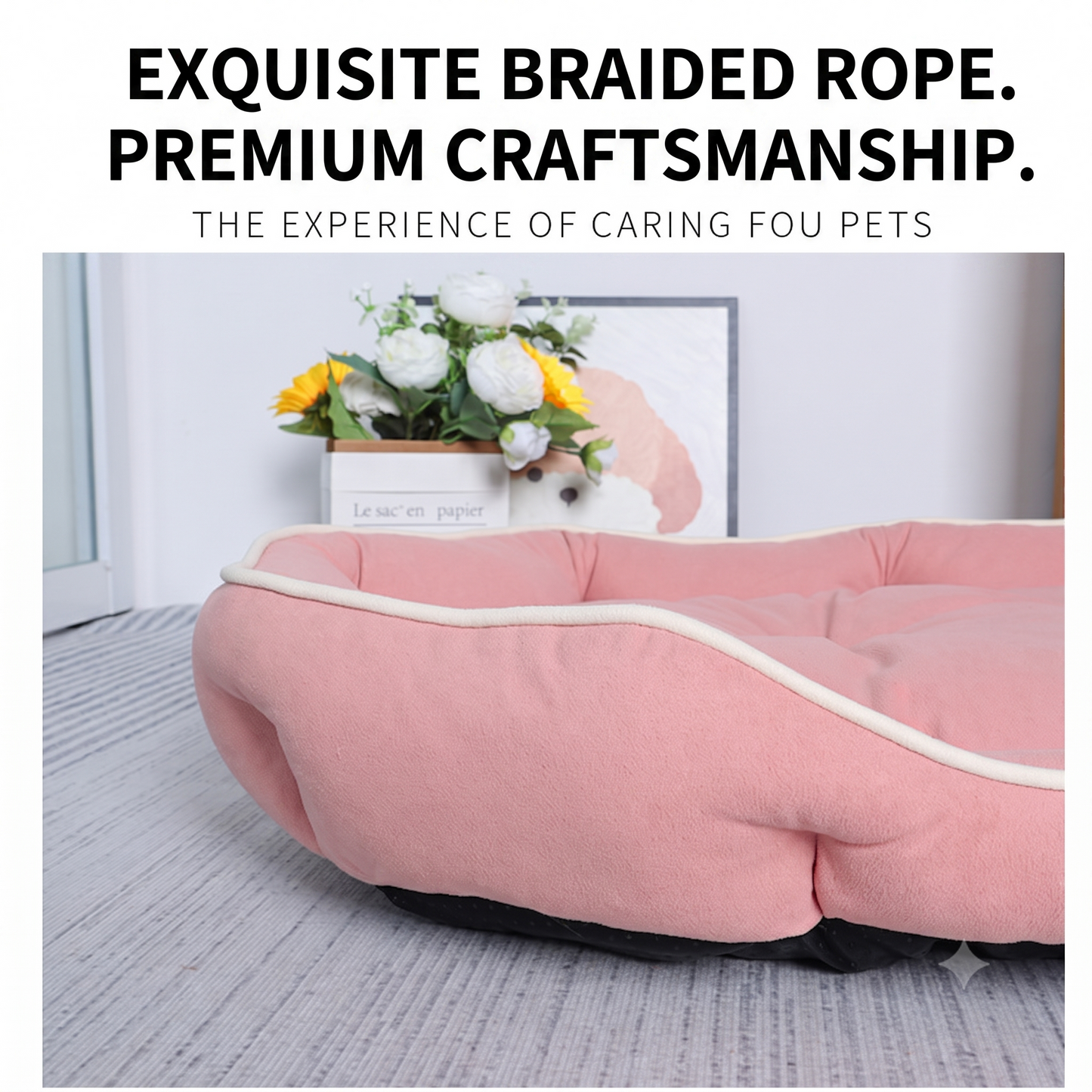 ThePetzStore™ Soft Faux Suede Calming Pet Bed