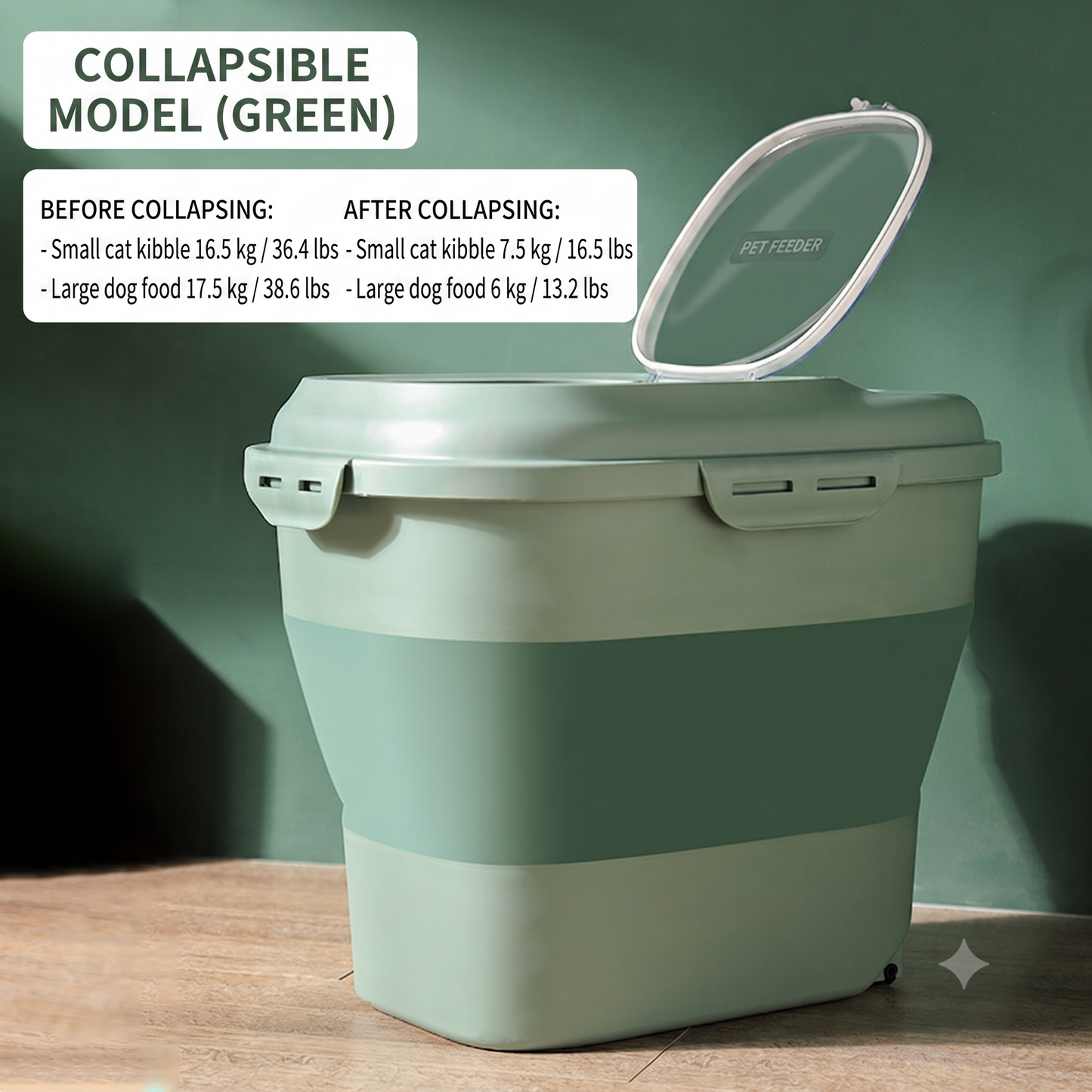FreshFold Collapsible Airtight Pet Food Storage Container