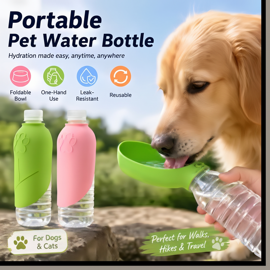 Portable Leaf Silicone Dog Water Bottle