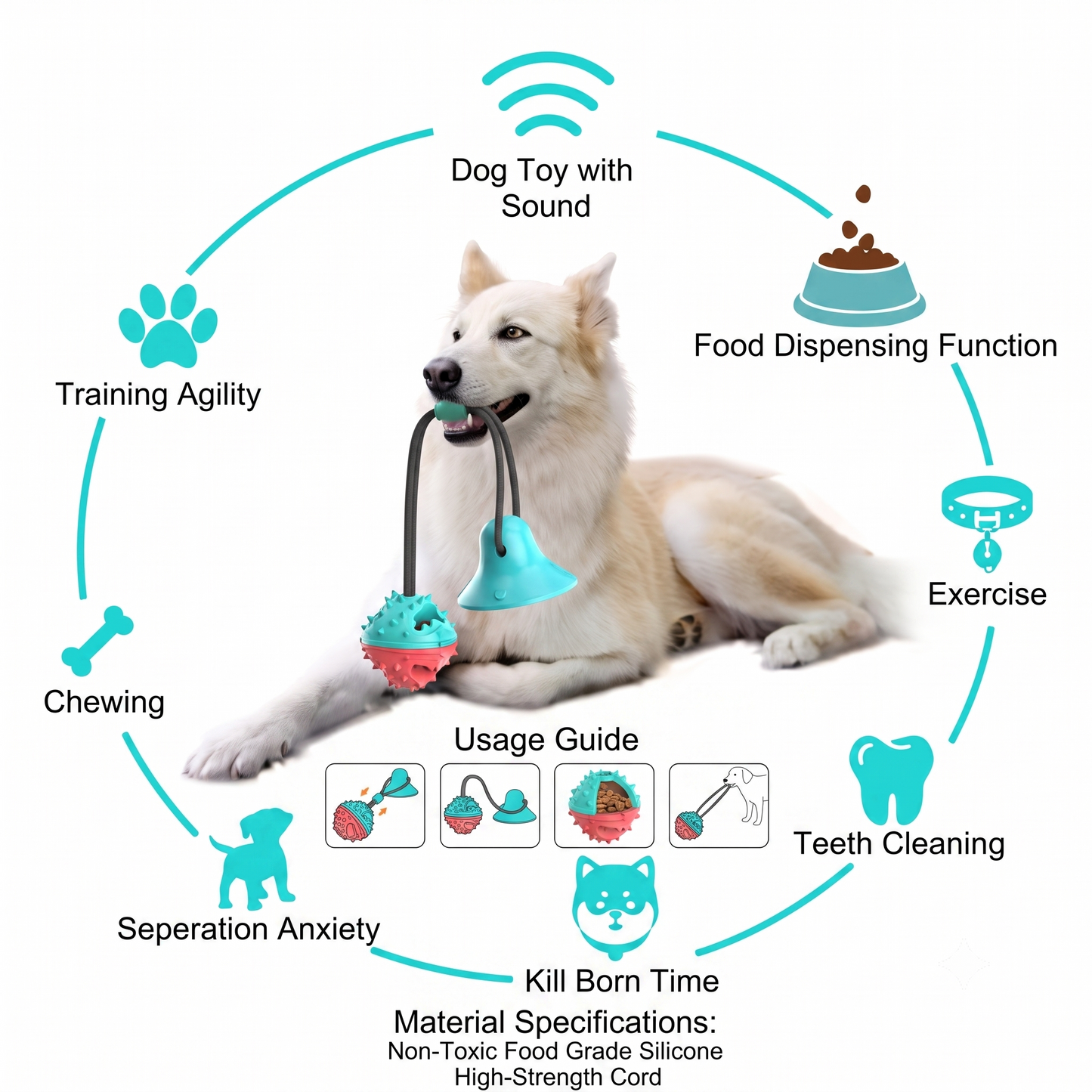 Interactive Suction Cup Tug & Treat Dog Toy